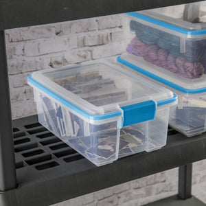 Sterilite 12 Qt Plastic Storage Bin Container Clear Gasket Sealed Box, (6 Pack) - TRAPSKI