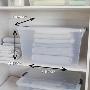 Rubbermaid Cleverstore 74 Qt Latching Plastic Storage Container & Lid (4 Pack)