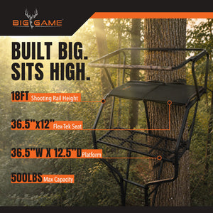 Big Game Guardian XLT 18 Foot 2 Person Deer Hunting Ladder Climbing Tree Stand