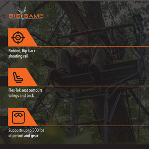 Big Game Guardian XLT 18 Foot 2 Person Deer Hunting Ladder Climbing Tree Stand
