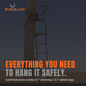 Big Game Warrior DXT 17 Foot 1 Person Deer Hunting Ladder Climbing Tree Stand