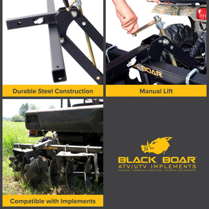 Camco Black Boar ATV/UTV Implement Strong Outside Vehicle Manual Lift Attachment