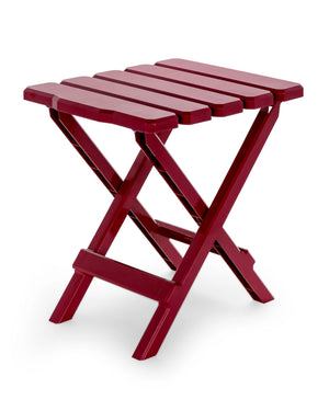 Camco 51684 Outdoor Camping Regular Adirondack Plastic Folding Side Table, Red