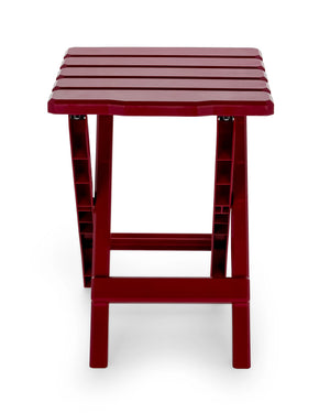 Camco 51684 Outdoor Camping Regular Adirondack Plastic Folding Side Table, Red