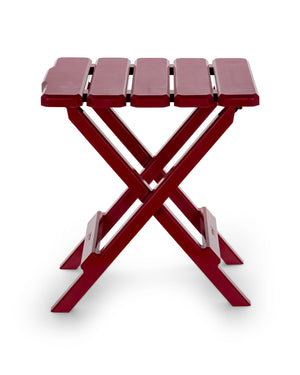 Camco 51684 Outdoor Camping Regular Adirondack Plastic Folding Side Table, Red