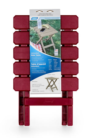 Camco 51684 Outdoor Camping Regular Adirondack Plastic Folding Side Table, Red