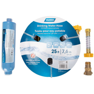 Camco 40010 Marine RV Camper Trailer Fresh Water Hose and Filter Filtration Kit