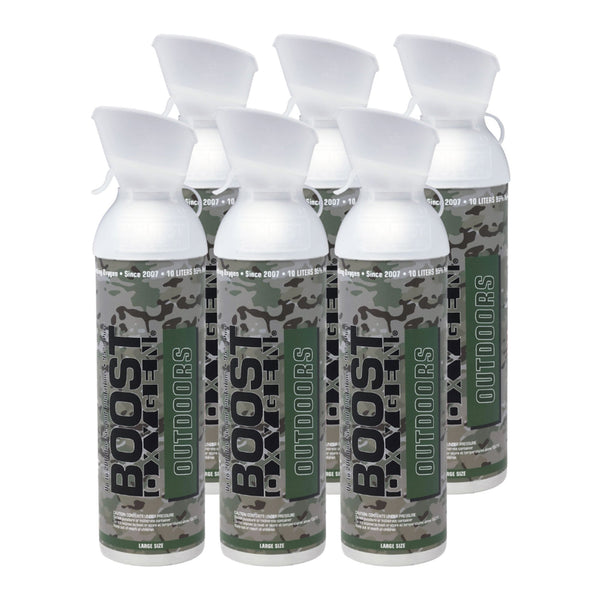 Boost Oxygen Large OUTDOORS Natural Aroma 10 Liter Canister for Support, 6 Pack