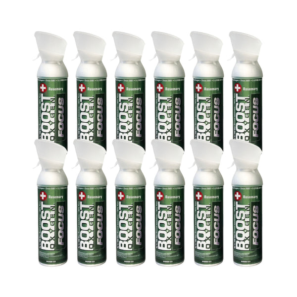 Boost Oxygen 5 L Think Tank Natural Portable Canned Oxygen, Rosemary (12 Pack)