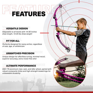 Genesis Original Archery Compound Bow w/ Adjustable Sizing, Right Handed, Purple