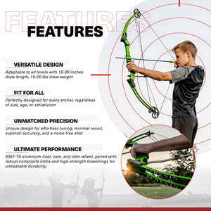 Genesis Archery Compound Bow Adjustable Sizing for Left Handed, Green (2 Pack)
