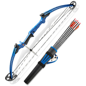 Genesis Original Archery Compound Bow and Arrow Set, Draw Hand-Left, Blue