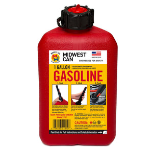 Midwest Can Company 1210 1 Gallon Gas Can Fuel Container Jugs & Spout (10 Pack)