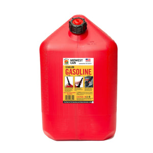 Midwest Can Company 6610 6 Gallon Gas Can Fuel Container Jugs with Spout, Red