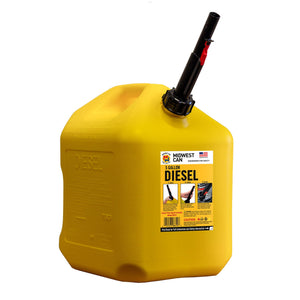 Midwest Can Company 5 Gallon Diesel Can Fuel Container w/ Auto Shut Off (4 Pack)