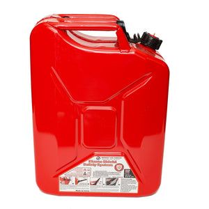 Midwest Can Company 5-Gallon Metal Gas Can with Quick Flow Spout, Red (2 Pack)