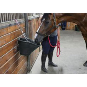 Little Giant 10-Quart Durable Plastic Flat Back Livestock Feed Bucket, Black