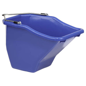 Little Giant 20-Quart Durable Plastic Flat Back Livestock Feed Bucket, Blue - TRAPSKI