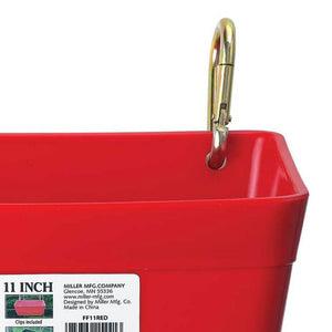 Little Giant 4.5 Quart Heavy Duty Feed Trough Bucket Fence Feeder, Red (2 Pack)
