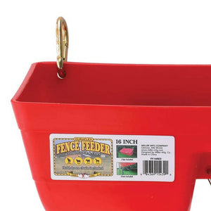 Little Giant FF16RED 9 Quart Heavy Duty Feed Trough Bucket Fence Feeder, Red
