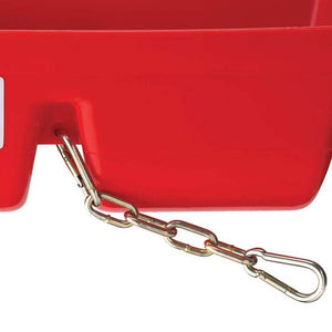 Little Giant FF16RED 9 Quart Heavy Duty Feed Trough Bucket Fence Feeder, Red