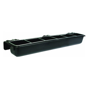 Little Giant HF9BLACK Hook Over Goat Trough Heavy Duty Steel 9 Quart Feeder - TRAPSKI
