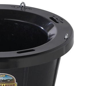 Little Giant Rubber Tub with Metal Hanging Hooks 6.5 Gallon Capacity, Black