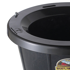 Little Giant Rubber Tub with Metal Hanging Hooks 6.5 Gallon Capacity, Black