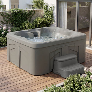LifeSmart 4 Person Inflatable Hot Tub Spa, Side Step for Square & Round Hot Tubs