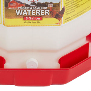 Little Giant PPF5 5 Gallon Automatic Poultry Waterer for Chickens, Red (4 Pack)