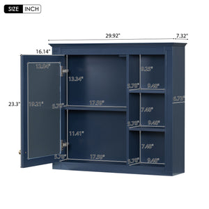 Wall Mounted Medicine Cabinet With Mirror and 3 Open Shelves