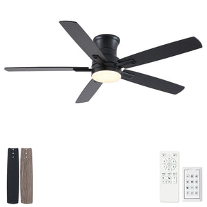 Mordern Flush Mount Ceiling Fan With Light And Remote Control