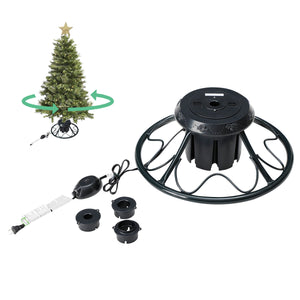 Home Heritage 1-1.75" Artificial Christmas Tree Rotating Metal Stand, Dark Green