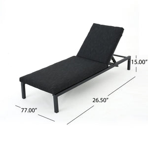 Modern Chaise Lounge With Water Resistant Fabric Cushions