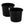 Homz 17 Gal Plastic Open Storage Round Utility Tub with Handles, Black (2 Pack)