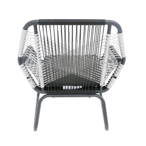 Set of 2 Woven Rattan Outdoor Club Chairs with Cushions