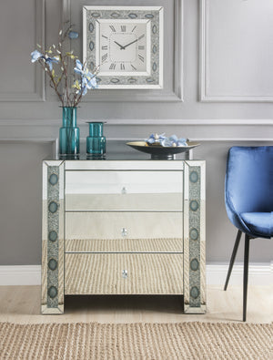 Sonia Mirrored & Faux Agate Console Cabinet (Assembled)