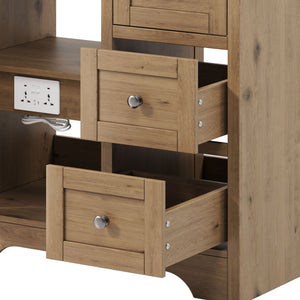 Double Sink Bathroom Vanity With Countertop, 2 Ceramic Sinks, 6 Drawers