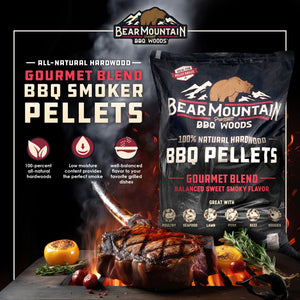 Bear Mountain BBQ All-Natural Hardwood Gourmet Smoker Pellets, 40 lbs (4 Pack)