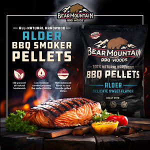 Bear Mountain BBQ 100% Natural Hardwood Alder Sweet Flavor Pellets, 20 Pounds - TRAPSKI