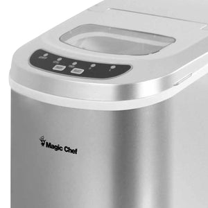 Magic Chef MCIM22SV Portable Countertop Ice Maker, 27 Pounds Per Day, Silver