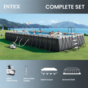 INTEX Ultra XTR Frame Rectangular Pool Set with Krystal Clear Saltwater System