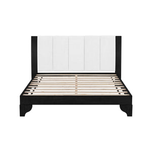 Queen Size Bed Frame in Black & White Pine