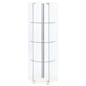 Tenley - 4 Shelf Curio Cabinet With Hexagonal Design