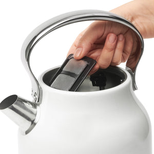 Haden Heritage 1.7 Liter Stainless Steel Electric Water Kettle, Ivory & Chrome - TRAPSKI