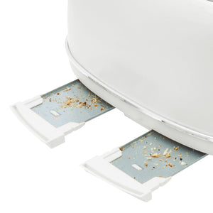 Haden Heritage Wide Slot Stainless Steel Toaster, Ivory & Chrome - TRAPSKI