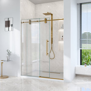 56"-60"W x 72"H Frameless Single Sliding Shower Door