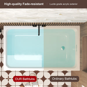 Freestanding Bathtub With Drain, Rectangular Shape