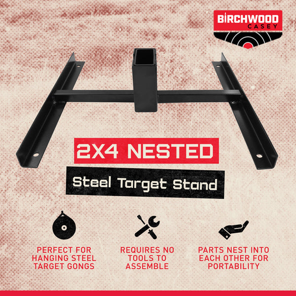 Birchwood Casey 49024 Heavy Duty 2 x 4 Nested Steel Shooting Gong Target Stand