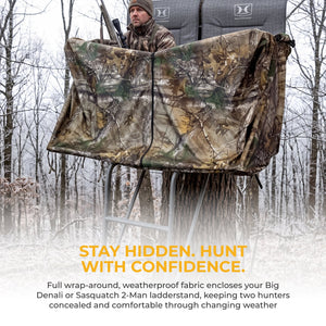 Hawk HWK-2072-BK 2 Man Ladder Tree Stand Blind for Denali and Sasquatch Ladders
